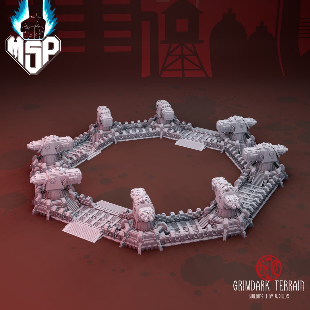 LM3D – Bunker Gothique Sci-fi 28 Mm – Impression 3D – Décors Modulaires Pour Wargames