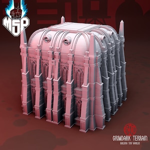 Imperial Palace Large Building Lvl 2 - GrimDark Terrain - 3D Printed Miniature - Sci-Fi - Industrial - 6/8 mm - High Detail - Epic - Tabletop