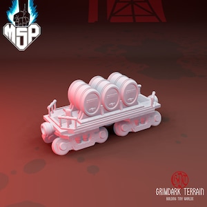 Heresy Train Booze Waggon - GrimDark Terrain - 3D Printed Miniature - Sci-Fi - Industrial - 6/8 mm - Resin