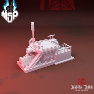 Heresy Train Buffer Stop - GrimDark Terrain - 3D Printed Miniature - Sci-Fi - Industrial - 6/8 mm - Resin