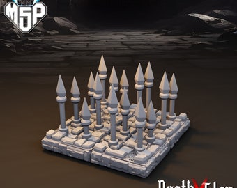 Dungeon Tile Floor Spike Trap - DeathXTiles - 3D Printed Tabletop Terrain - Pen&Paper - DnD - Fantasy