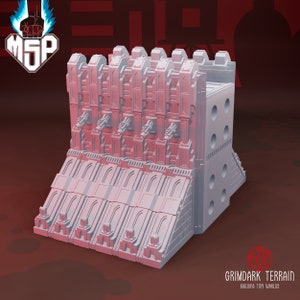 Imperial Walls 2x2 - GrimDark Terrain - 3D Printed Miniature - Sci-Fi - Industrial - 6/8 mm - Resin
