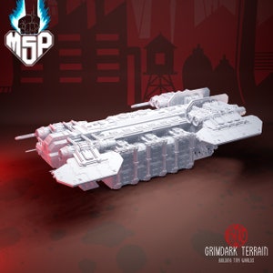 Samson Freighter With Cargo - GrimDark Terrain - 3D Printed Miniature - Sci-Fi - Industrial - 6/8 mm - Resin