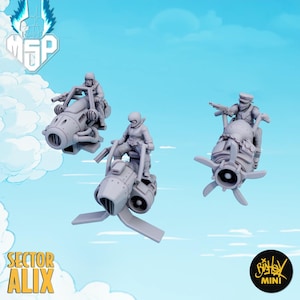 Pirate Motojets - Sector AL-IX - Bishok Mini - 12mm Scale - 3D Printed Miniature - Terrain - SciFi - High Detail - Resin