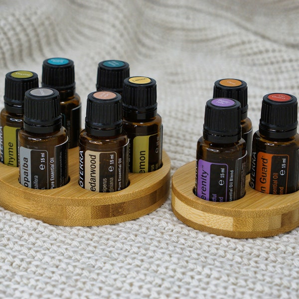 Oliestandaard CIRCLE in cirkelvorm voor 15ml doTERRA / Young Living oliën - standaard oliehouder display organizer handgemaakt door KOOPaiba