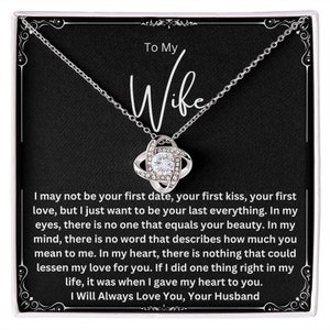 Sentimentales Geschenk für meine schöne Frau zum Geburtstag, Jahrestag, Weihnachten, Valentinstag. I Love You Halskette Geschenkidee für sie mit Botschaft.