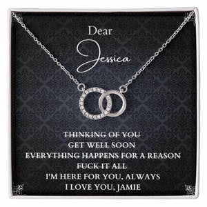 Cadeau personnalisé Je suis là pour toi Pendentif pour ma meilleure amie, rétablissez-vous bientôt Salutations, carte d’encouragement, message de sympathie personnalisé pour elle