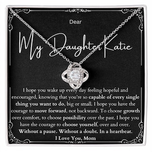 Personalized You Are Enough Necklace Gift for Daughter on Birthday, To My Daughter Encouragement Gift. Daily Affirmation Gift For Daughter