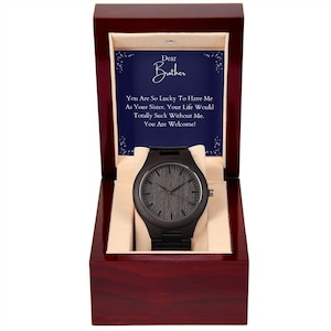 Holzuhr Geschenk von Schwester zu Bruder. An meinen Bruder. Schwester Bruder Geschenk. Einzigartiges Geschenk für meinen Bro. Bruder Geschenke am Geburtstag, Weihnachten.