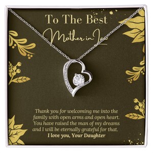Regalo de bodas para suegra con tarjeta de mensaje, regalo de bodas personalizado, para suegra, regalo de joyería para suegra