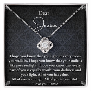 Personalizado All OF You es un hermoso regalo de collar para ella. Regalo de aliento para amigas. Regalo de afirmación personalizado para animarla