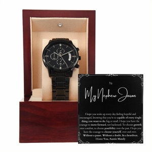 Personalized Badass Nephew Watch Gift on Birthday, To My Badass Nephew From Aunty, Inspirational Gift for Nephew, Encouragement Nephew Gift