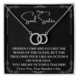 Sei il mio regalo Octopus Teacher per Soul Sister. Regalo di gioielli con biglietto messaggio per Besties. Carta di amicizia significativa per Soul Sister.