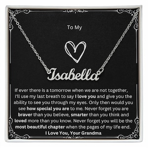 Presente personalizado com nome da neta da avó, colar para neta, aniversário, formatura, casamento, dia dos namorados, Natal