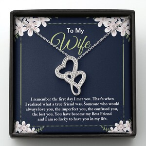Para minha esposa, presente com cartão de mensagem. Presente de marido para esposa. Presente para esposa do marido. Amo minha ideia de presente para minha esposa. Presente de joias para esposa.