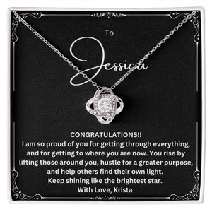 Presente personalizado com pingente de parabéns com cartão de mensagem em promoção, nova casa, novos começos para melhor amiga, filha, irmã soul