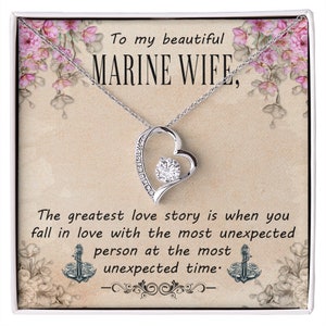 Regalo a mia moglie marina con carta messaggio. Da marito a regalo della moglie marina. Regalo per Marine Wife dal marito. Idea regalo di Marine Wife.