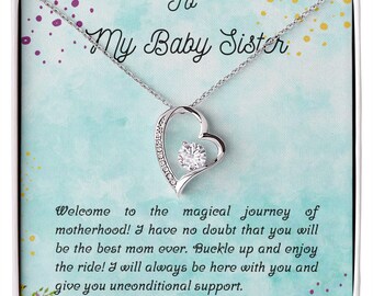 To My Pregnant Sister Gift with Message Card. Present for Pregnant Sister. My Pregnant Sister Gift Idea. Jewelry Gift For Pregnant Sister.