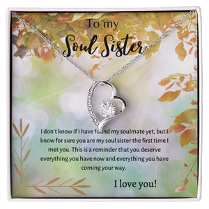 Soul Sister Halskette mit Botschaftskarte, für Soul Sister, Bestie, Freundschaftsgeschenk, Freundschaftskette, Schmuck für Beste Freundin