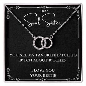 You Are My Favorite Bitch Lustiges Halskette Geschenk für Seelenschwein, Bestie Schmuck Nachricht Karte, Lustiges Geburtstagsgeschenk für Bestie, Soul Sister Geschenk