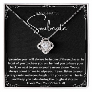 3 places pendentif cadeau pour ma belle âme soeur à l’anniversaire, anniversaire, Noël, Saint-Valentin. I Love You Collier Idée cadeau pour elle.