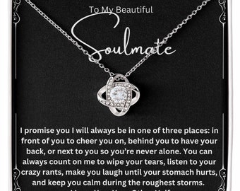 3 Places Pendant Gift For My Beautiful Soulmate on Birthday, Anniversary, Christmas, Valentine's. I Love You Necklace Gift Idea For Her.