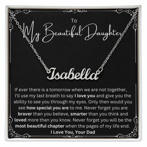 Personalized Most Beautiful Chapter Daughter Gift From Dad, To My Beautiful Daughter Pendant, Father Daughter Badass Birthday Necklace Gift