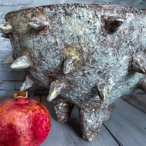Unique Handmade Mixed Media Bowl | Large Paper Mache Home Decor | Centerpiece Home Decor | Birthday Gift