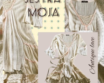 Vintage Sestra Moja Dress | Hippie Boho Chic Antique Lace Dress | Women’s Bohemian Clothing