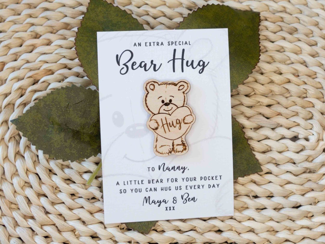 Grandparent Pocket Hug / Bear Hug Token, a Unique Personalised