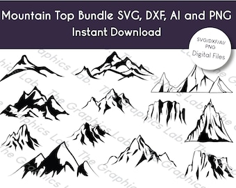 Mountain SVG, File For Cricut, For Silhouette Cut Files, Vector, Digital File, Mountains SVG, Dxf, ai, Png, Svg