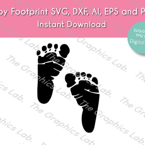 Baby Fußabdruck SVG, BabyFüße SVG, eps, ai, png, dxf, Baby Fußabdrücke Clipart, Baby SVG