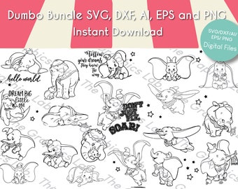 Dumb SVG, PNG, DXF, ai and eps | Dumb Clipart, elephant svg, svg bundle, cartoon svg, dis svg bundle, kid svg Dum png