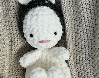 PREORDER for Bitty bunny in blanket yarn, custom bunny, Easter bunny, crochet bunny plushie, first bunny, bunny lovey