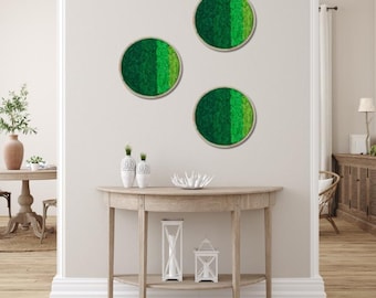 Círculo de bambú de liquen estabilizado con tonos verdes de 38 cm de MossHouse