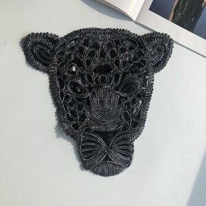 Toppa Testa Di Leopardo Paillettes: Applique Ricamata Da Cucire Per Personalizzare Abiti