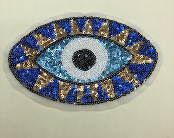 Eye Sequined Applique Patch,Paillette Patch,Sequins Eye Patch Supplies for Coat,T-Shirt,Costume Decorative Appliques Patches