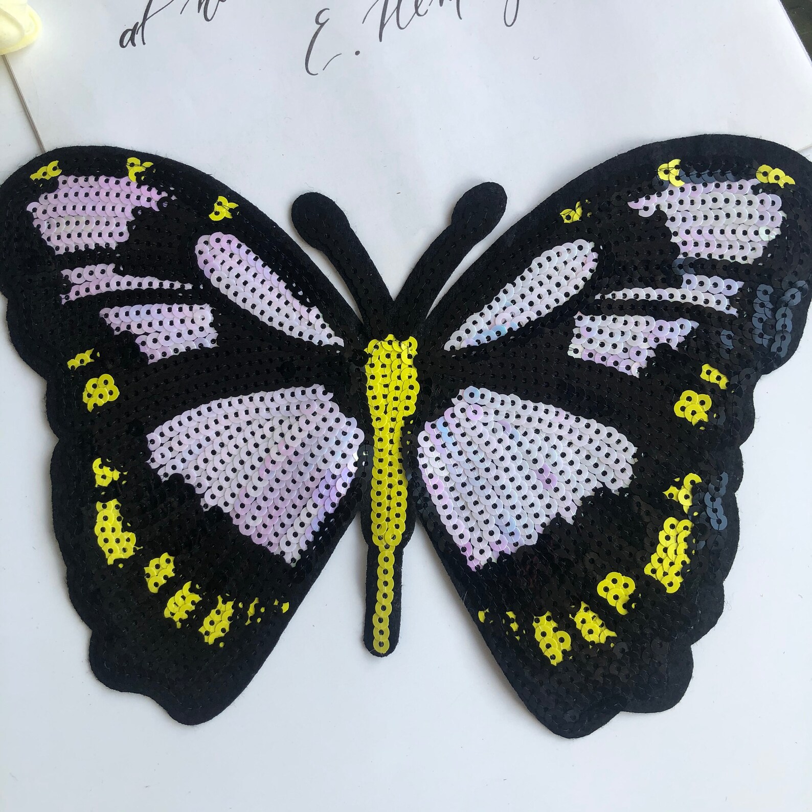 INFUNLY 12pcs Sequin Butterfly Patches - Sew On Colorful Applique For Clothing