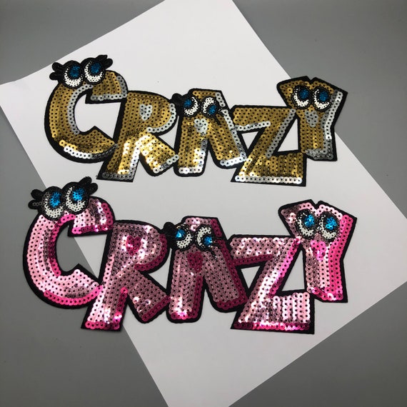 CRAZY Alphabet Sequin Patches, Letters Sequin Patches With Eyes