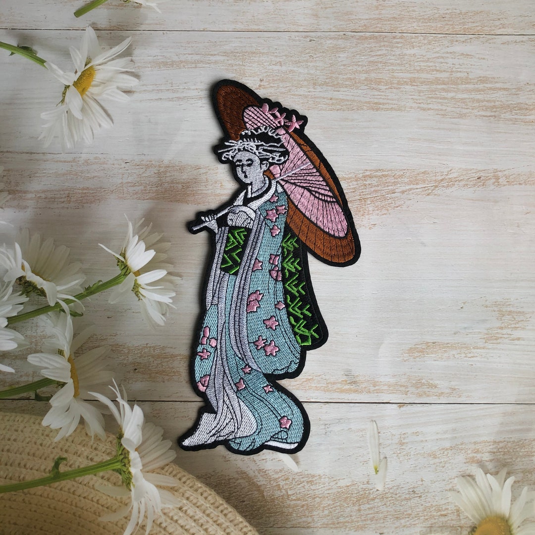 Kimono Character Embroidery Patch, Classic Singer Beauty Patch