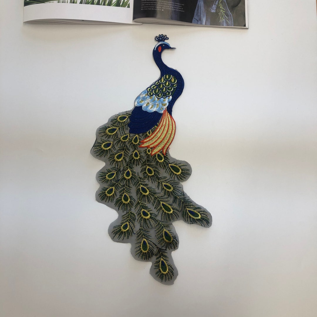 Peacock Embroidery Decal Patch, Peacock Sewing Decal, Tshirt or