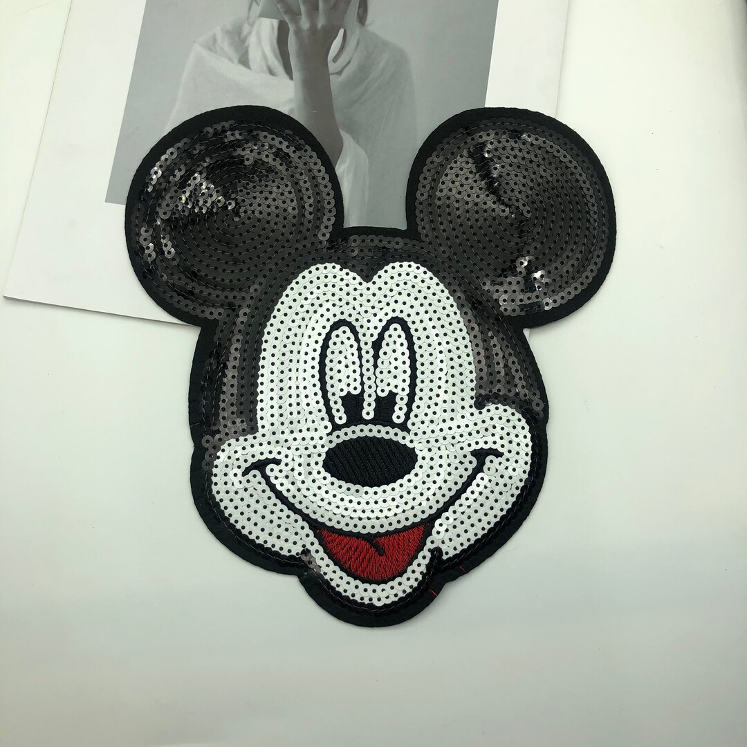 Cartoon Mickey Mouse Sequin Patch Sequin Patch Jacket Etsy