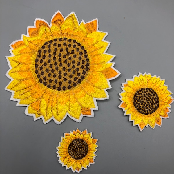 Sunflower Patch, Yellow Flower Emblem, Flower Patch, DIY Embroidery, Embroidery Decal, Decorative Patch, Iron Patch, Sunflower Patch