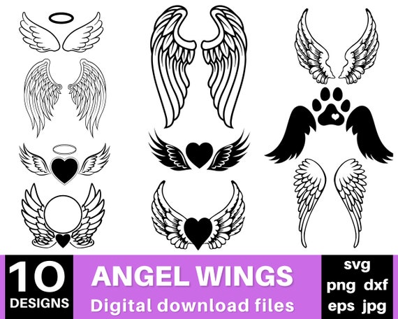 Angel Wings Svg, Wings Svg, In Loving Memory Svg, Angel Wings, Memorial Day Svg, Angel Wings Png, Svg Files For Cricut, Cut Files