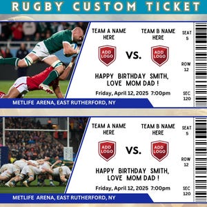 Rugby-Spielkarte, Ruby-Eintrittskarte, Ruby-Spielticket, Überraschungs-Rugby-Karte, Ruby-Geschenke für Männer, Sofortdownload, Rugby-Eintrittskarte, Ticket