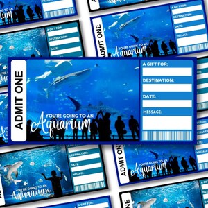 Editable Aquarium Surprise Ticket Template, Printable Gift Ticket ...