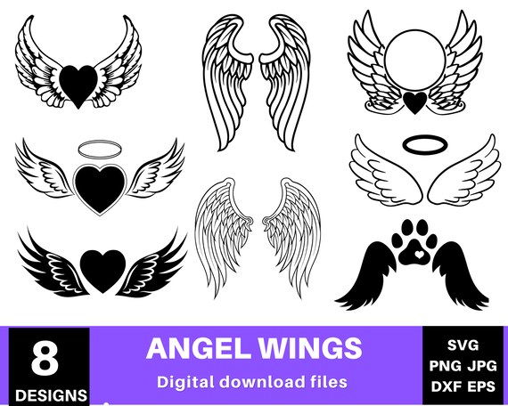Angel Wings Svg, Wings Svg, In Loving Memory Svg, Angel Wings, Memorial Day Svg, Angel Wings Png, Angel Silhouette, Wings Clipart