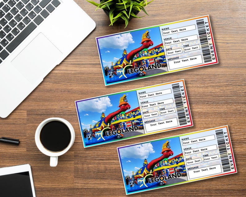 Printable LEGOLAND Theme Park Surprise Ticket, Vacation Trip Ticket ...