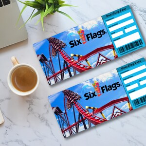 Printable Six Flags Gift Ticket Template, Boarding Pass, Trip Ticket ...