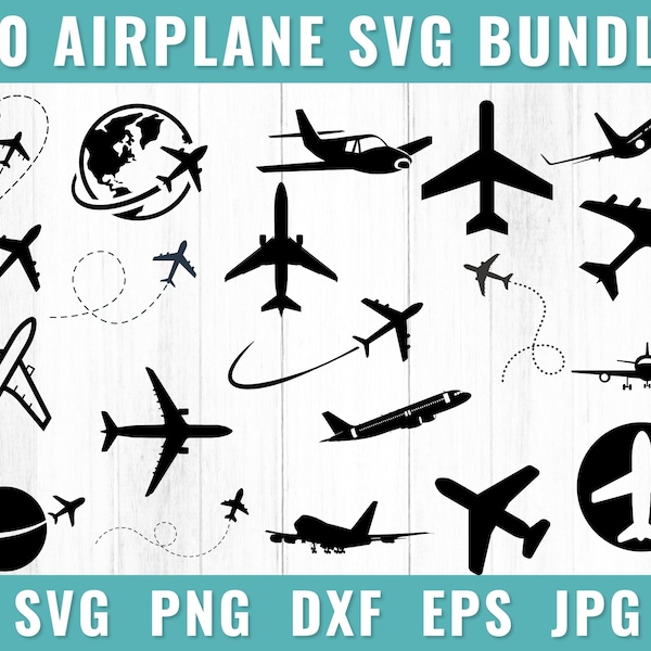 Airplane Svg, Airplane Clipart, Travel Svg, Airplane Silhouette, Airplane Png, Svg Files For Cricut, Aeroplane Svg, Airplane Heart Svg